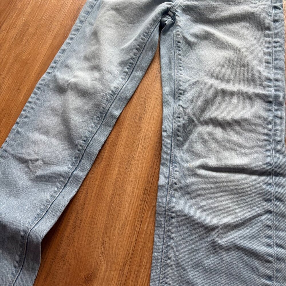 American Eagle Super High Rise Straight Leg Denim Jeans Blue Women’s Size 000 - Picture 5 of 11